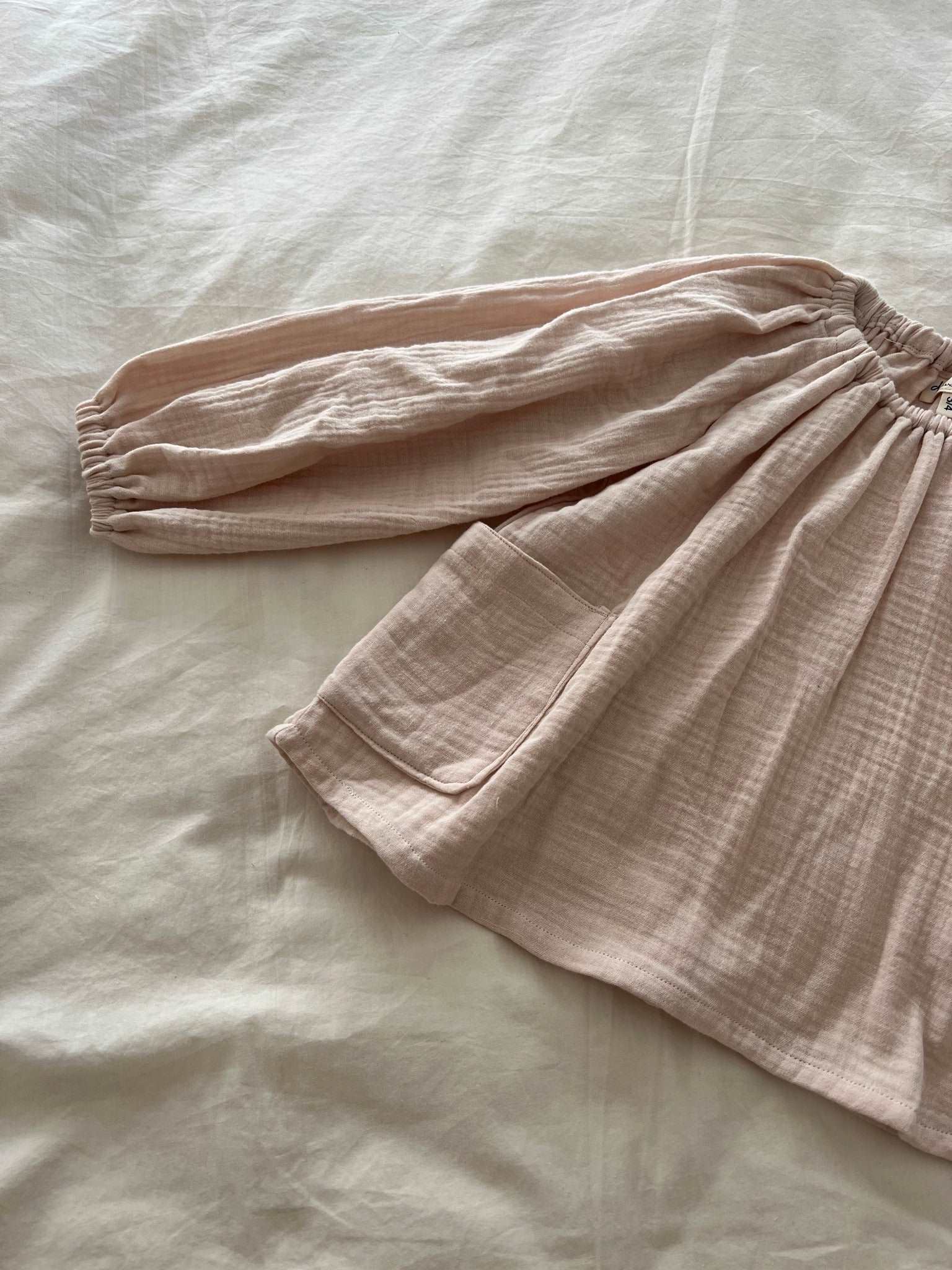 Amelie Pocket Smock Top - Almond Beige