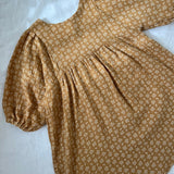 June Dress with Blossom Collar - Caramel Twig Print