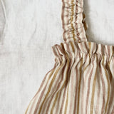 Rue Ruffle Strap Dress - Natural Stripe