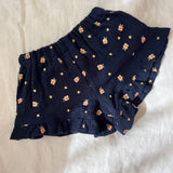 Maeve Ruffle Short - Navy Embroidered Flower