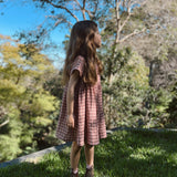 Delphine Dress - Strawberry Check